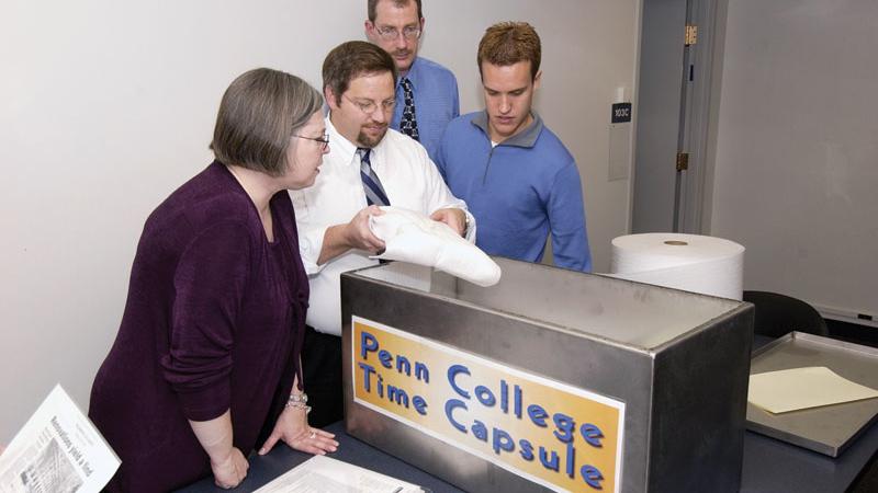 During a rededication ceremony, a time capsule containing items of historical interest was placed in the northeast corner of the first floor.