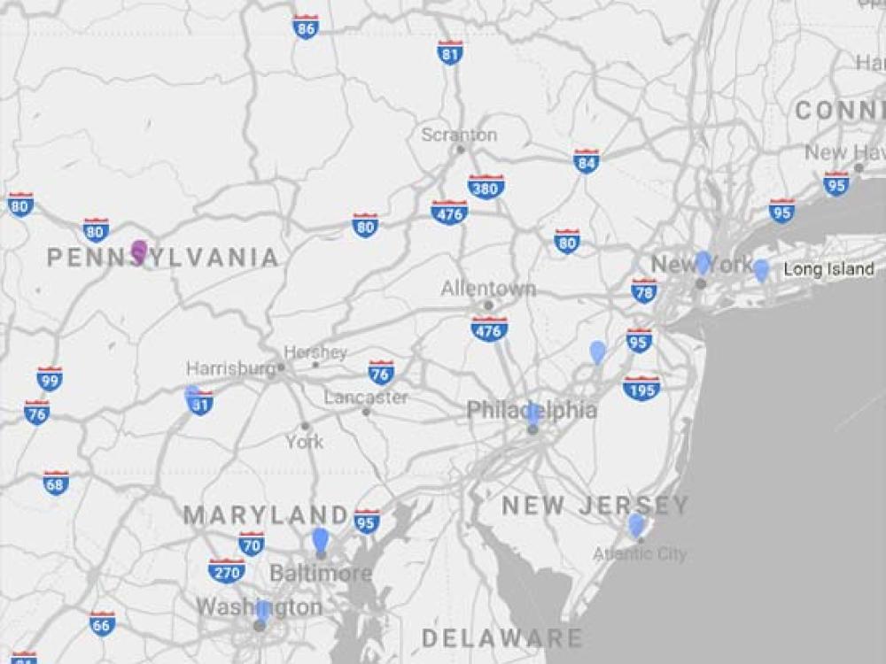 Admissions Aid Pennsylvania College Of Technology   Travel Map 