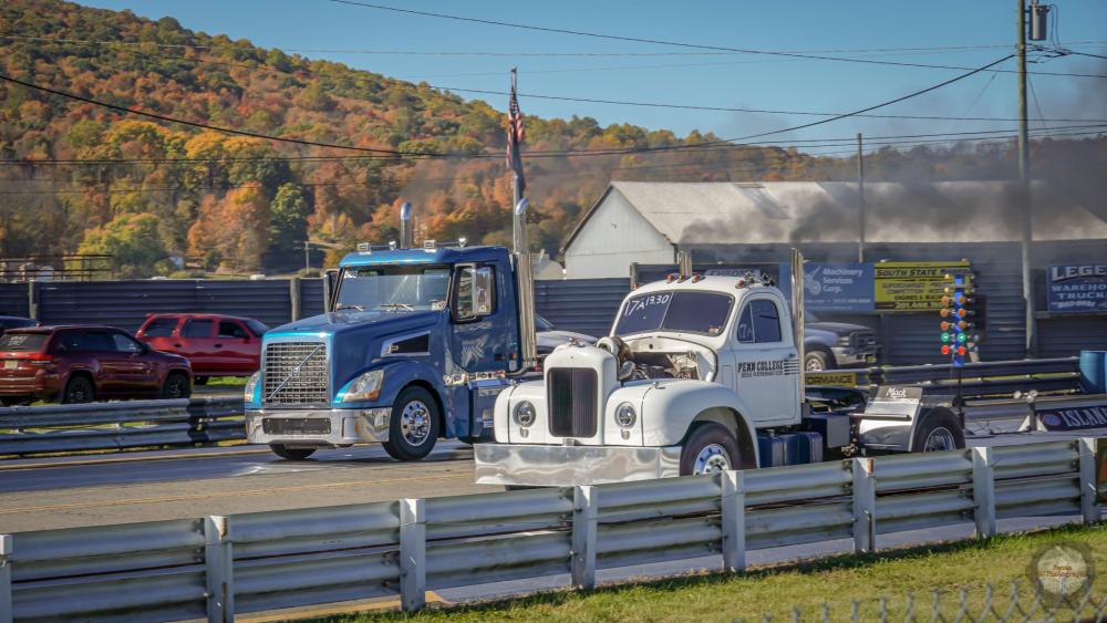 trucks racing in competition