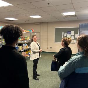 Noelle B. Bloom, assistant director of dining services, gives tours of The Cupboard on the first floor of the Bush Campus Center. 