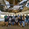 The Penn College students and instructor (Schlosser, upper left), during their visit to the Johnstown Flood National Memorial