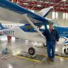 Gary J. Gable, alongside the donated Cessna 175C in the AVC hangar