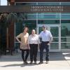 Kimberly R. Cassel, Kathy Foreman and Gregory S. Lloyd (from left) pause before their lunch in Nature's Cove, the ESC dining unit.