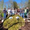 Bower's students hang out with "Mud Man," their newest ESC neighbor.