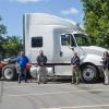 Standing alongside a Five Star International truck delivered during the fall semester to Pennsylvania College of Technology’s diesel technology program