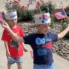 A two-fisted flag-bearer struts his stuff.