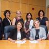 Representatives from Pennsylvania College of Technology and Milton Hershey School gather for the signing of an agreement formalizing a partnership supporting MHS graduates’ success at the college.