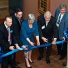 Dignitaries cut the ribbon to celebrate advancements in education and research opportunities in the renovated plastics facilities.