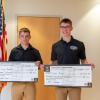 Pennsylvania College of Technology students Connor M. Rossman (left), of Howard, and Cameron A. Reaugh, of Blairsville, took the Army ROTC contracting oath during a ceremony at the college. 