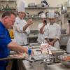 Students (and faculty) take video and hand-written notes of Chef Roberto Caporuscio’s pizza process.