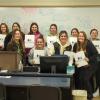 Students in the Pediatric Nursing course are joined by guest presenter Meredith Bigger (front row, fourth from left), a health promotions specialist with the American Lung Association in Pennsylvania. The class is taught by Christine B. Kavanagh (far left), assistant professor of nursing.