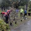 Students join community gardeners in enhancing the park's greenery.