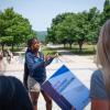 Orientation leader giving a tour