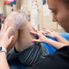 physical therapist student at work in lab