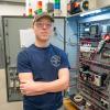 Gage L. Romanoskie in an electrical lab