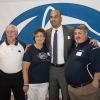 Coach Franklin readily agrees to fans' photo requests.