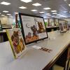 The Madigan Library at Pennsylvania College of Technology displays graphic design students’ illustrations inspired by Little Golden Books. In the foreground is a 3D interpretation of “Three Little Bears” by Aneesah D. Robinson, of Philadelphia. 