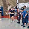 Pennsylvania College of Technology physical therapist assistant students lead the Superstars class at the Eastern Lycoming YMCA in a dance activity with ribbons.