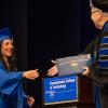 A triumphant moment for the day's graduates, including surgical technology major Torri M. Johnson, of Smethport