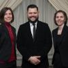 George E. Logue III ('10, culinary arts and systems) is joined by Becky J. Shaner, alumni relations specialist (left) and Tammy M. Rich, alumni relations director, prior to Thursday's Williamsport/Lycoming Chamber of Commerce Education Celebration.