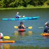 Gaining confidence with their oars, the students spread out on the nearly 400-acre lake.