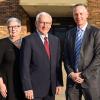 Reed (right), with President Davie Jane Gilmour and state Sen. Gene Yaw, who, as board chair, moved Reed's nomination to the floor for a vote.