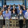 The college's first student-athlete inductees to the Chi Alpha Sigma honor society 