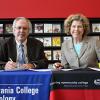 Tom F. Gregory, associate vice president for instruction at Penn College, and Katherine P. Douglas, president of Corning Community College, at the March 10 announcement.