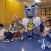 Everyone's favorite mascot pays a visit to the Children's Learning Center.