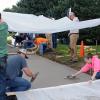 Concrete students stay on task, rain or shine