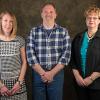 Distinguished Staff Award winners (from left) are Hillary E. Hofstrom, director of employee relations and compliance; Scott A. Bierly, lumberyard attendant/equipment repair person for carpentry; and Deborah A. Dougherty, secretary to the dean of business and hospitality.