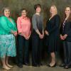 Award recipients at a Penn College Employee Recognition event are (from left) Brenda M. Kline, Distinguished Staff (Classified); Janet L. McDermott, Distinguished Staff (Regular Part-Time); Becky J. Shaner, Distinguished Staff (Administrative, Professional and Technical); Elizabeth S. Gizenski, Excellence in Academic Advising; and Mary Jo DeVinney, Distinguished Staff (Service).