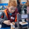 A pupil from the Sullivan County School District learns the principles of pneumatics, courtesy of West Pharmaceutical Services.