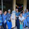 Pennsylvania College of Technology nursing students join their instructor, Christine Kavanagh, and chaperone Theresa Moff, a pediatric nurse practitioner for UPMC, in front of the pediatrics unit at a weeklong medical clinic in Nueva Santa Rosa, Guatemala. From left: Kylee D. Butz, of Lawrenceville; Madison T. McClelland, of Columbia Cross Roads; Kavanagh; Maci N. Ilgen, of Spring Mills; Moff; Jordan Specht, of Frederick, Maryland; and Jesse D. Laird V, of Chambersburg. (Photo provided)