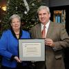 Pennsylvania College of Technology President Davie Jane Gilmour with Alumni Humanitarian/Citizenship Award recipient Raymond R. Mattie.