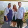 Pennsylvania College of Technology culinary arts and systems students Amaris T. Smith (left) of Williamsport, and Dylan H. Therrien, of Reading, pause from their internship work in the kitchens of French Riviera luxury resort Le Mas Candille to join Therrien’s mother, Tracey.