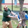 James C. Synol, a member of Penn College’s Woodsmen’s Team, will compete in the Stihl Timbersports Challenge during Timber Fest at the college on April 9. A building automation technology major from Bloomingdale, N.J., he was among team members providing a campus demonstration in March.