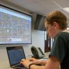 Pennsylvania College of Technology emergency management and homeland security student Joshua M. Walter, of Spotsylvania, Va., engages in a disaster response exercise at the Emergency Operations Center in Williamsport in 2019.