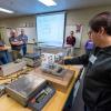 Patrick White, of Thermo Fisher Scientific in Millersburg, performs a hands-on exercise during a Plastics Materials, Processing and Testing workshop at Pennsylvania College of Technology.