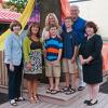 From left: Barbara J. Albert, program specialist, early childhood education; Billie A. Coffman, associate professor, early childhood education; Michelle and Ray Mattie and their sons Sam (left) and Connor; and Nancy A. Grausam, assistant professor, early childhood education.