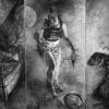 Melanie Johnson's “Wild Domestic,” charcoal on arches, 72 inches by 144 inches