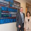 Penn College President Michael J. Reed and Penn State President Neeli Bendapudi meet at the outset of her daylong visit to Penn College, a special mission affiliate of Penn State. 
