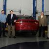 Marking Penn College's partnership with Nationwide are (from left) Jamie R. Miller, associate director of corporate relations; Loren R. Bruckhart, instructor of collision repair; Donald Ashby Jr., Nationwide claims director; John G. Fawcett, claims associate director; and Brian A. Moore, material damage claims manager. 