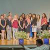 Some of the first inductees into the Pennsylvania College of Technology Bachelor of Science Nursing Honor Society gather on stage during a recent ceremony honoring their accomplishment.