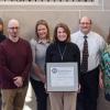 Employees of the Penn College’s physician assistant program received the college’s President’s Award for Outstanding Assessment of Student Learning. From left are Katie M. McNamee, secretary to the program; Brian M. McKeon, assistant professor; Heather S. Dorman, clinical director; Lynn Eckrote, director; Victor P. Pupo, instructor; and Dr. Kendra F. Boell, clinical director. Also integral to the effort, but not pictured, is Larissa D. Whitney, instructor of physician assistant.