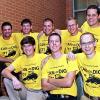 Penn College ornamental horticulture student Nicholas D. Foreman (back row, second from left), of Rockwood, was one of seven student ambassadors at the recent Green Industry Conference. Penn College alumnus Jeremy L. Thorne (back row, center), an ambassador in 2011 and 2012,  returned to supervise this year’s class of ambassadors. (Photo by Philippe Nobile)