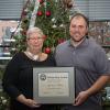 Penn College President Davie Jane Gilmour presented the Mentorship Award to alumnus Jeremy L. Thorne at the college’s Fall 2017 commencement ceremony Dec. 16.