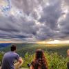 The group absorbs the astonishingly beautiful view from Band Rocks.