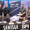 Representatives of SEKISUI SPI hosted a thermoforming station for area elementary and middle school children during an annual Science Festival at Pennsylvania College of Technology, which was sponsored by Penn College, Lycoming College and the Williamsport/Lycoming Chamber of Commerce. From left are Lucas Allen, a 2001 Penn College graduate, William Kitchen, Joshua Andress and Kahla Manning.