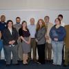 From left, students Elizabeth P. Osborn, Jason A. Quartman, Renee E. Smith, Cory L. Buckles and Denette D. Roan; Robb Dietrich, executive director of the Pennsylvania College of Technology Foundation; student Valerie L. Komarnicki; Dennis R. Williams, associate professor of business administration/management; and students Shasta L. Stine, Shane M. Beckman, Jessie D. Gagnon and Cody A. Bowersox.